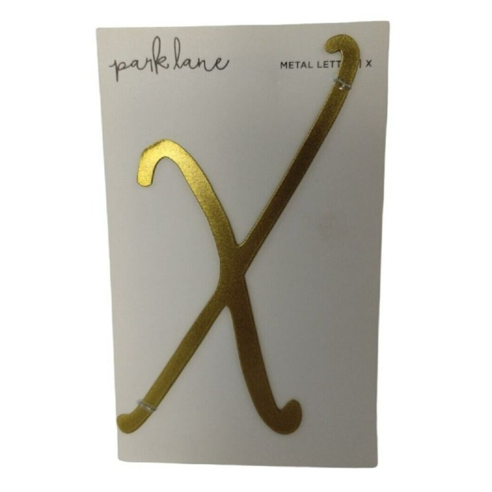Park Lane Goldtone Metal Letter X Address Doorplate 3 x 7 in Crafty Initial New